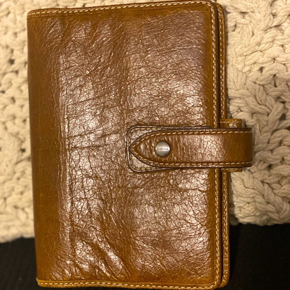 Genuine leather A5 Filofax 6 ring Malden planner in Ochre-  binder only
